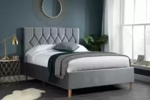 Birlea King Loxley Fabric Bed Grey
