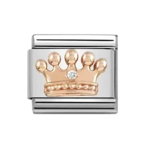 Nomination CLASSIC Rose Gold Crown with Cubic Zirconia Charm 430305/24