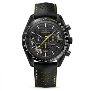 Omega Speedmaster Moonwatch Mens Black Leather Strap Watch