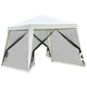 Outsunny 3X3(m) Outdoor Gazebo Canopy Tent Event Shelter With Mesh Screen Side - White