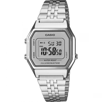 Casio Lcd 'Classic' Chronograph Watch - LA680WEA-7EF - silver