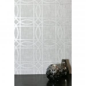 Arthouse Geo Charcoal Grey Kiss Foil Wallpaper