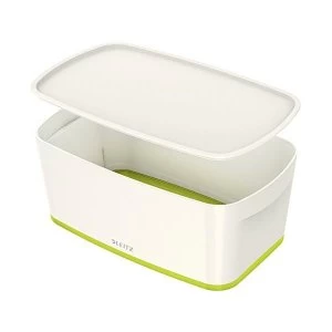 Leitz Mybox Small 5 litre Storage Box with Lid WhiteGreen
