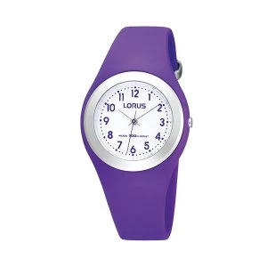 Lorus R2305GX9 Youths Soft Purple Polyurethane Strap Watch with Stainless Steel Bezel