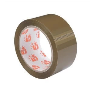 5 Star Office Packaging Tape Low Noise Polypropylene 48mm x 66m Buff Pack 6