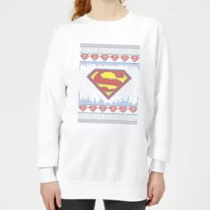 DC Supergirl Knit Womens Christmas Jumper - White - L