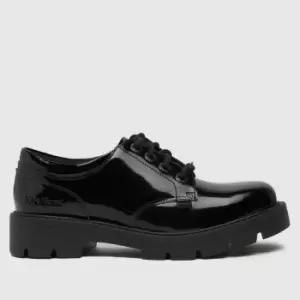Kickers Black Kori Derby Patent Flat Shoes