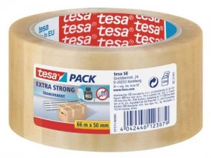 tesa Extra Strong PVC Tape 50mmx66m Transparent 57171 PK6