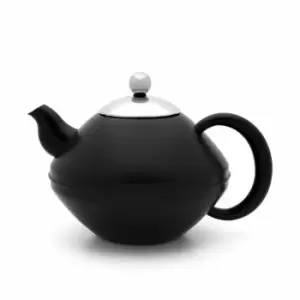 Bredemeijer Teapot Double Wall Minuet Ceylon Design 1.4L in Black with Silver Li