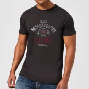 East Mississippi Community College Lions Football Distressed Mens T-Shirt - Black - XL