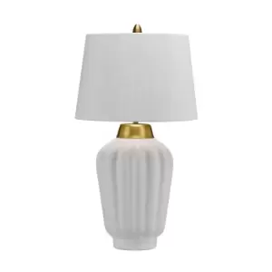 Bexley 1 Light Table Lamp White, Brushed Brass