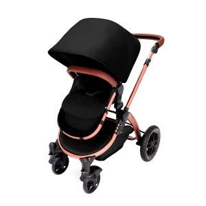 Ickle Bubba Stomp V4 i-Size Travel System with Isofix Base - Midnight on Bronze with Tan Handles