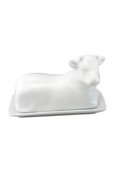 Apollo Cow Butter Dish, Large, White