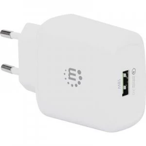 Manhattan 102285 USB charger Mains socket Max. output current 3 A 1 x USB 3.2 1st Gen port A (USB 3.0) Qualcomm Quick Charge 3.0