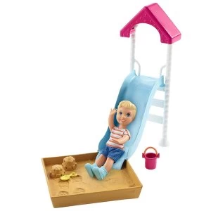 Barbie Skipper Babysitters Inc Doll and Playset - Small Slide and Sandbox