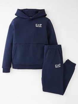 EA7 Emporio Armani Boys Core Id Hoodie Tracksuit - Navy/White Size Age: 8 Years