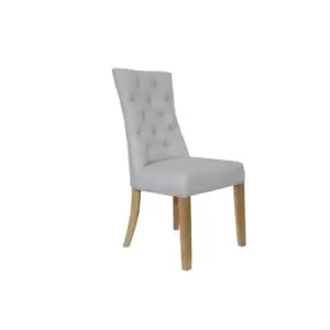 Kettle Interiors Curved Button Back Upholstered Chair Natural