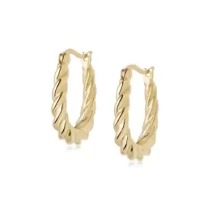 Daisy London Jewellery 18ct Gold Plated Sterling Silver Stacked Rope Creole Hoop Earrings 18Ct Gold Plate