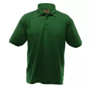 UCC 50/50 Mens Heavyweight Plain Pique Short Sleeve Polo Shirt (M) (Bottle Green)