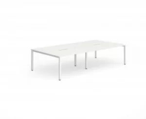 B2B White Frame Bench Desk 1200 White (4 Pod)