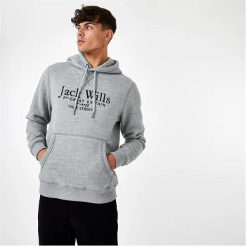 Jack Wills Batsford Graphic Logo Hoodie - Grey Marl