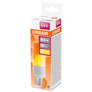 Osram 0.5W Frosted Flame Flicker Decorative E27 Stick LED Bulb - Multi Coloured