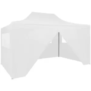 Professional Folding Party Tent with 4 Sidewalls 3x4 m Steel White Vidaxl White