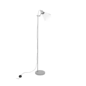 Concrete And Brushed Chrome Floor Lamp