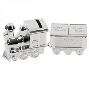 Bambino Silver Plated Train Money Box & Tooth/Curl Carriage