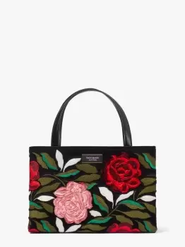 Kate Spade Sam Icon Rose Garden Small Tote Bag, Black Multi, One Size