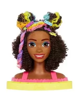 Barbie Totally Hair Deluxe Neon Styling Head - Curly Brown Hair
