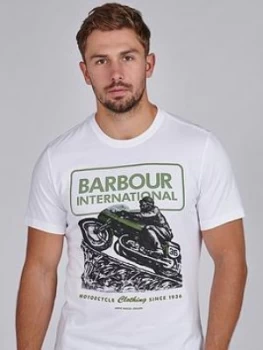 Barbour International Archive Downforce Graphic T-Shirt - White, Size S, Men