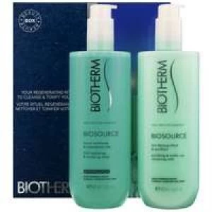 Biotherm Biosource Purifying and Make-Up Removing Milk 400ml and 24h Hydrating and Tonifying Toner 400ml