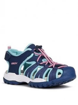 Geox Girls Borealis Closed Toe Sandals - Navy, Size 4 Older