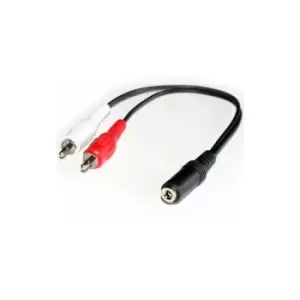 Loops - 0.2m 2 rca phono Male to 3.5mm Stereo Socket Adapter Amp Speaker Cable Lead tv