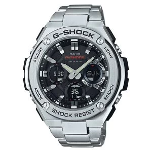 Casio G SHOCK G STEEL TOUGH SOLAR Analog Digital Watch GST S110D 1A Silver