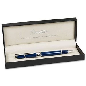 Stratton Ballpoint Pen - Blue Lacquer & Chrome