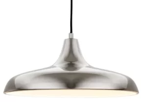 Curtis 1 Light Dome Ceiling Pendant Brushed Steel, E27