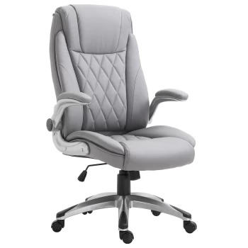 Vinsetto PU Leather Ergonomic Swivel Office Chair with Headrest - Grey
