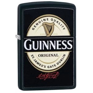 Zippo Guinness Label Black Matte Windproof Lighter