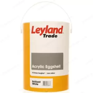 Leyland Trade Acrylic Eggshell Paint, 5L, Brilliant White