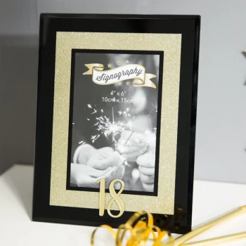 4" x 6" - Signography Gold Glitter Glass Frame - 18