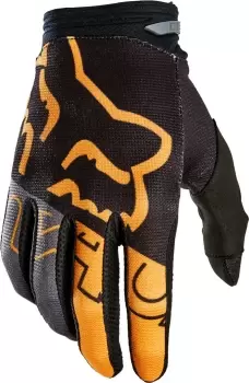 FOX 180 Skew Motocross Gloves, black-gold, Size XL, black-gold, Size XL