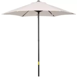 Outsunny 1.96m Parasol Patio Umbrella, Outdoor Sun Shade with 6 Sturdy Ribs for Balcony, Bench, Garden, Cream White