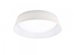 Flush Ceiling LED Cylindrical 45cm Off White 3000K, 2100lm, White Acrylic with Ivory White Shade