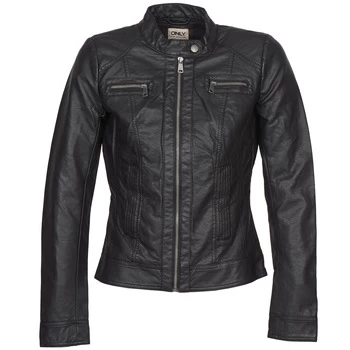 Only BANDIT womens Leather jacket in Black - Sizes UK 6,UK 8,UK 10,UK 12,UK 14