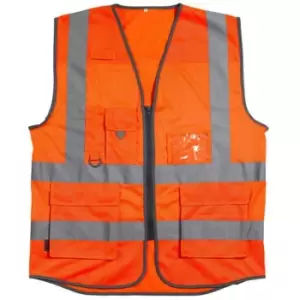 Warrior Unisex Adult Executive Mesh Hi-Vis Vest (3XL) (Fluorescent Orange)