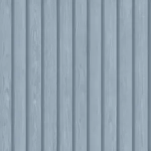 Holden Wood Slat Blue Wallpaper - wilko