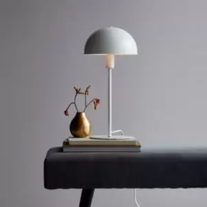 Ellen Indoor Living Dining Bedroom Metal Table Lamp in White (Diam) 20cm