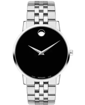 Movado Museum Classic Black Dial Stainless Steel Mens Watch 0607199 0607199